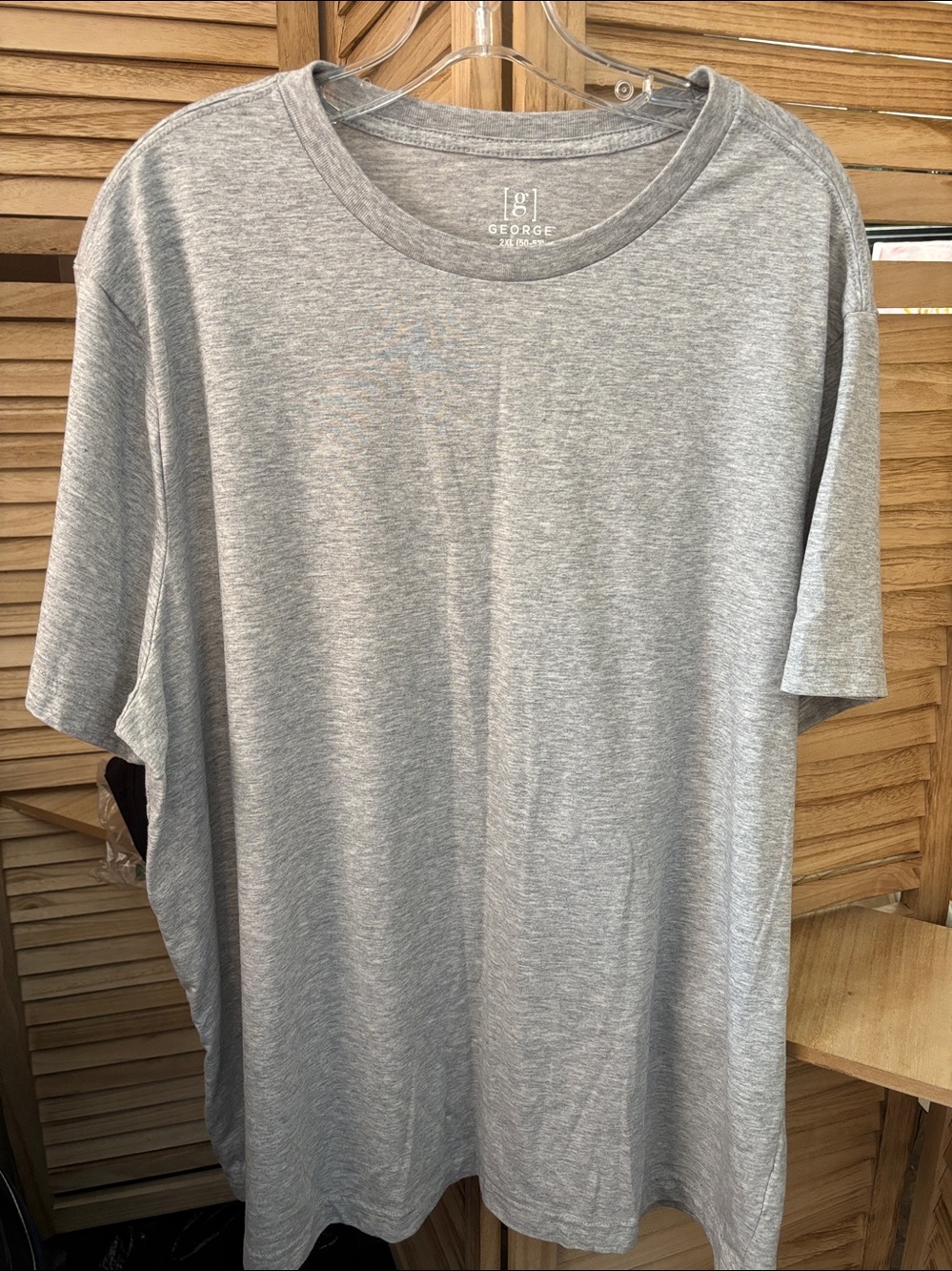 George Men's Plain Light Gray Crew Neck T-Shirt 2XL